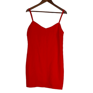 Esprit Red Mini Slip Dress with Adjustable Straps 13 Vintage 90s Babydoll